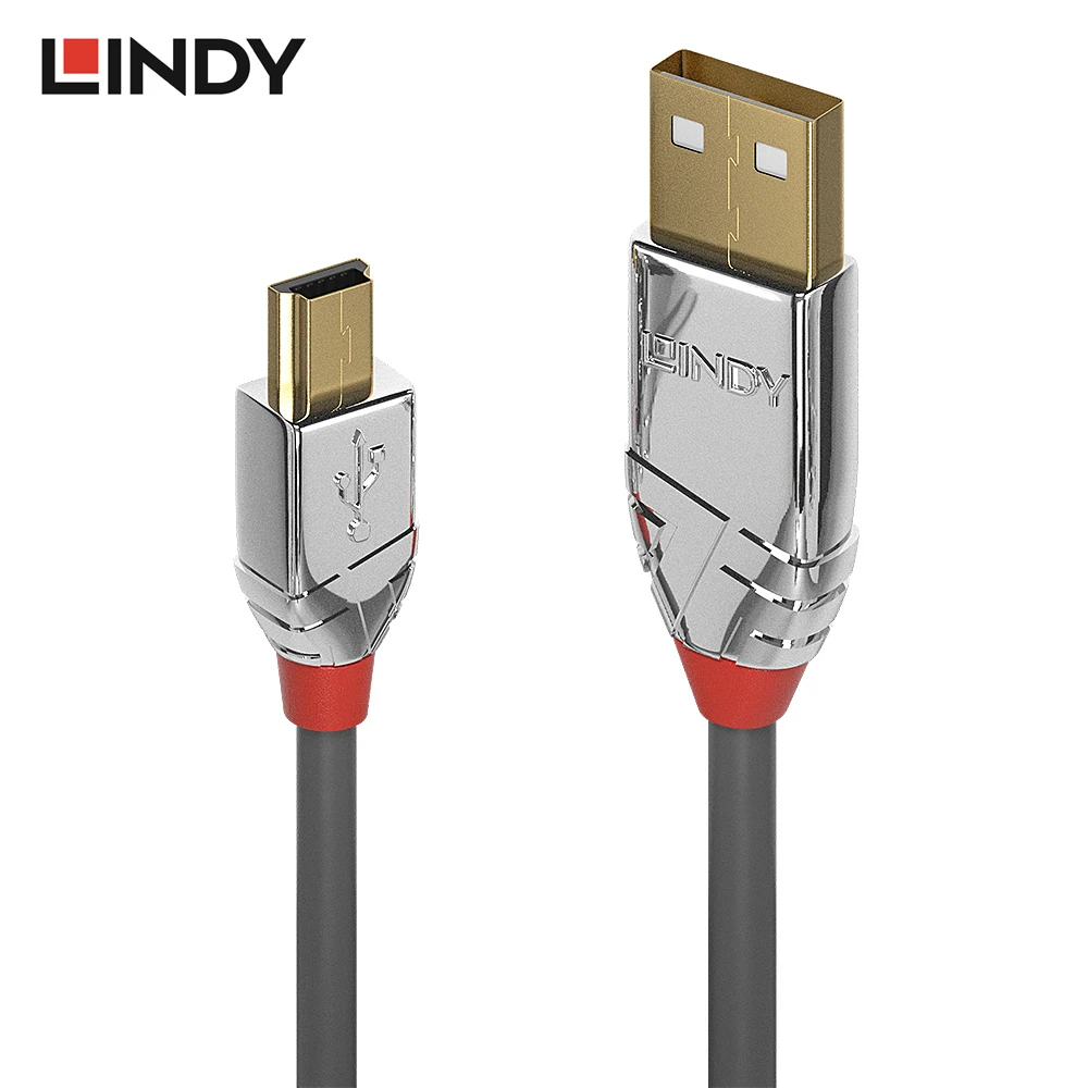 

LINDY Cromo Line USB Type A To Mini USB Data Sync Cable 5 Pin B Male To Male Charge Charging Cord Line for Camera MP3 MP4