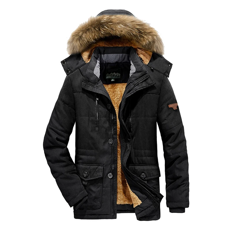 Men Winter Jacket Parkas Coat Fur Collar Fashion Thicken Warm Jackets Casual High Quality Large Size 4XL Men's Coat