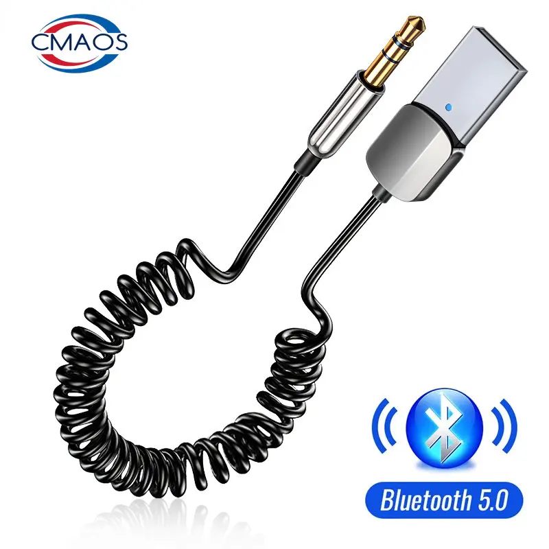 

CMAOS Aux Bluetooth Adapter Audio Cable For Cars USB Bluetooth 3.5mm Jacks Receiver Transmitter Music Speakers Dongle Handfree