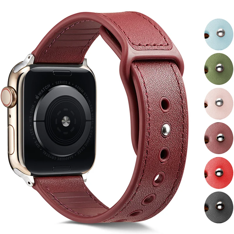 

Кожаный ремешок для Apple watch Ultra 49 мм 44 мм 40 мм, браслет из полиуретана для наручных часов iWatch Series 8 7 3 4 5 6 se 41/45 мм