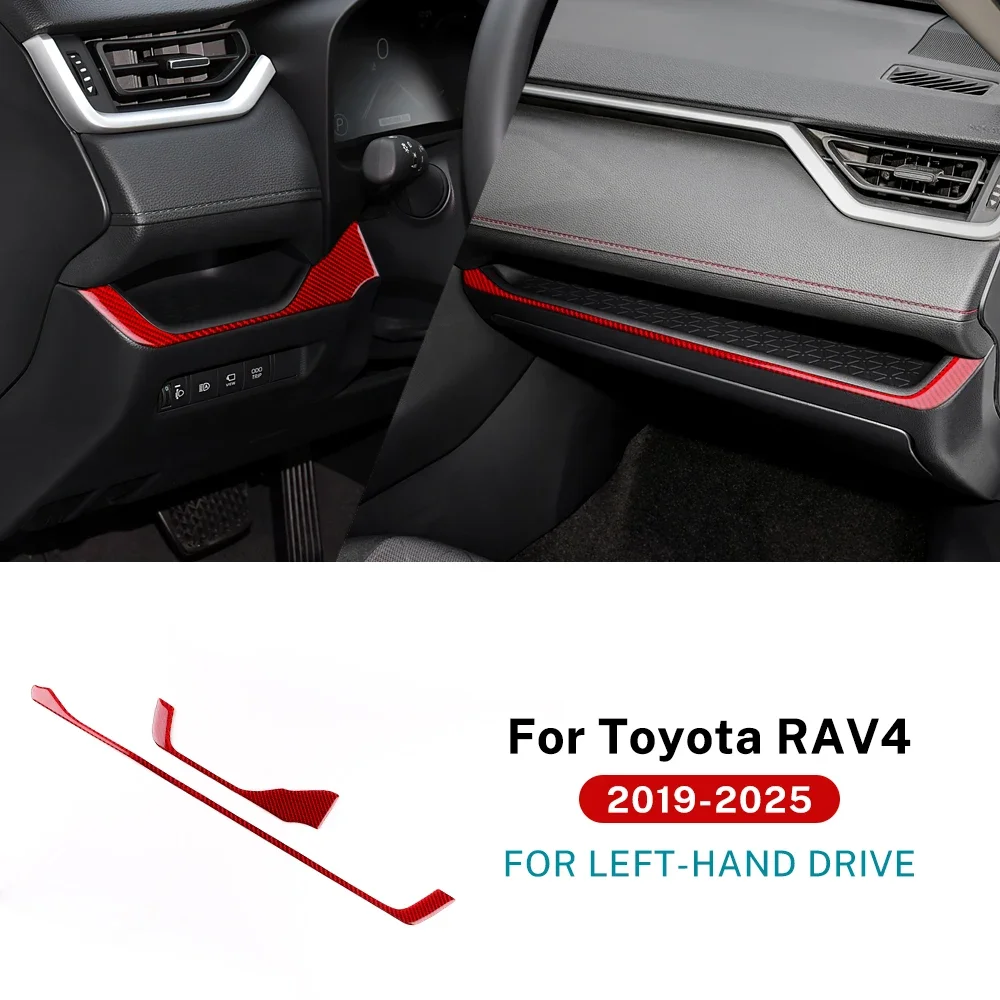 

Для Toyota RAV4 XA50 2019 2020 2021 2022 2023 2024 2025 Наклейка из настоящего мягкого углеродного волокна LHD RHD Декоративная полоса приборной панели автомобиля