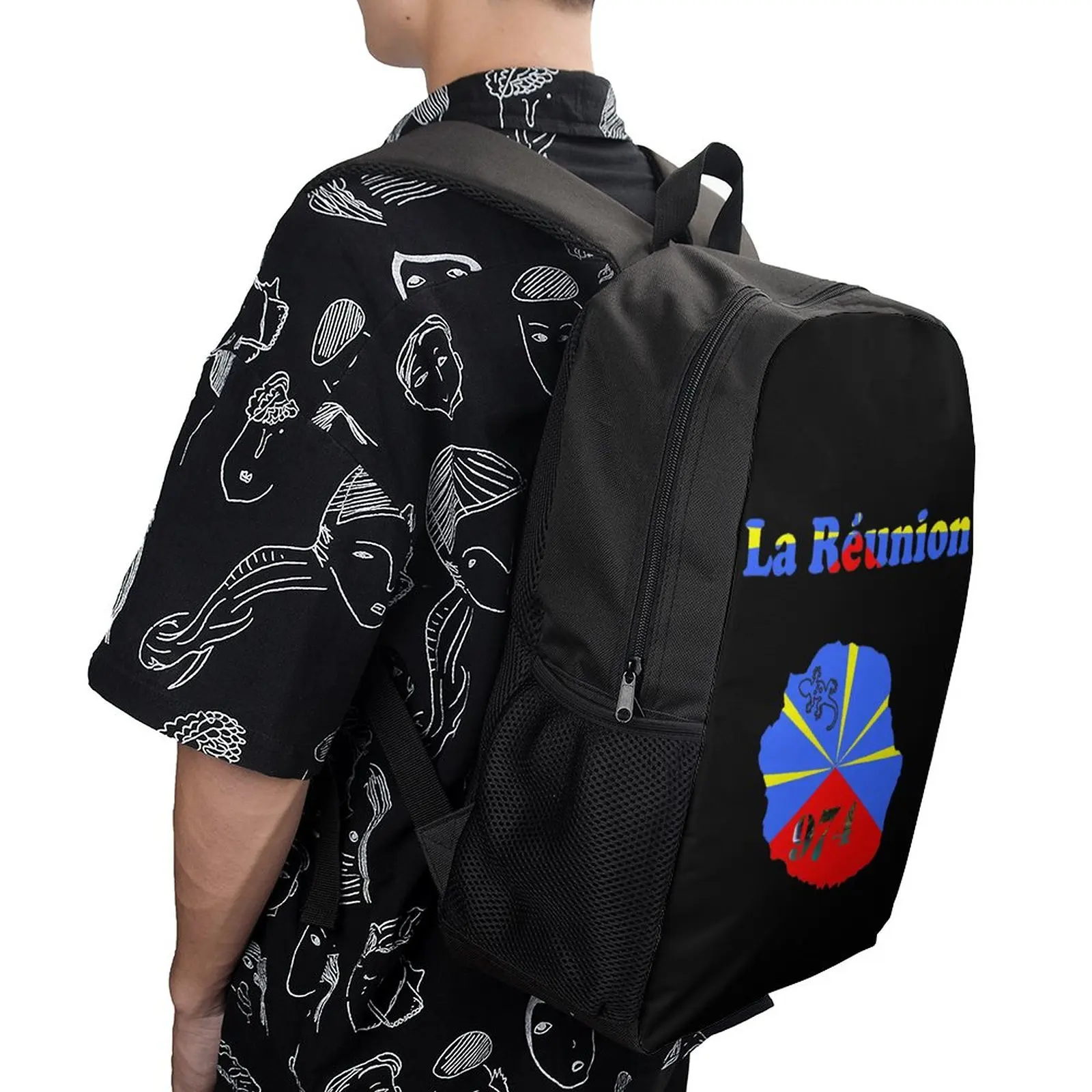 

17 дюймовый винтажный дорожный креативный Прочный Удобный рюкзак с плечевым ремнем Reunion 974