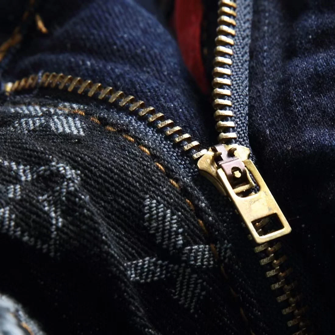 Seasonal Patchwork Jeans Men's Embroidered Letter Arrangement Slim Fitting Cotton Elastic Plaid Lining Luxurious High Street 024