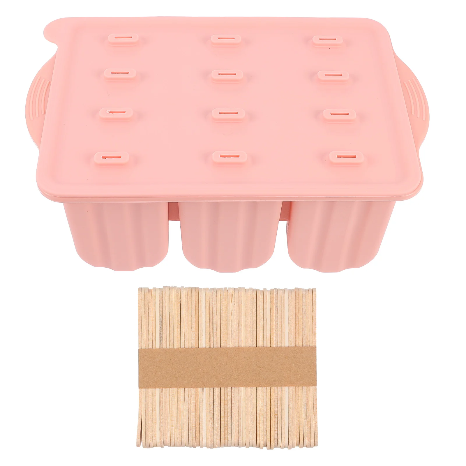 

Popscile Mold Silicone 10 Grids Ice Popsicle Maker Ice Lolly Mold with Sticks