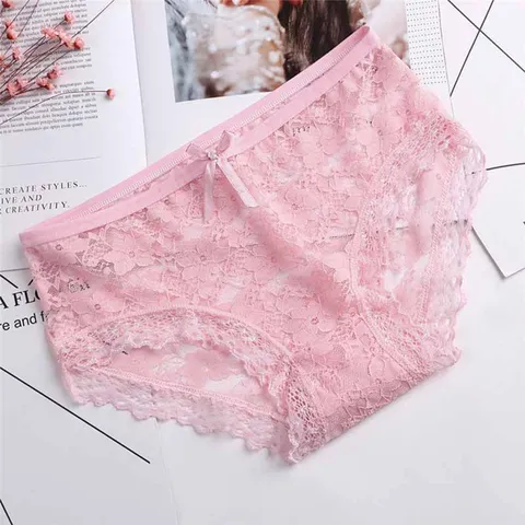 Hot-selling Multicolor Lace Sexy Ladies Panties Hollow Mesh Trousers Bow Knot Low Waist Girl Briefs Underwear Women Light Weight