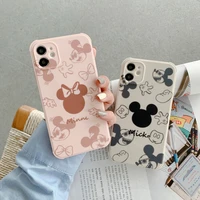 cartoon mickey mouse minnie cute figure silicone phone case for iphone 11 12 13 pro max x xs xr 7 8 plus frosted soft cover gift