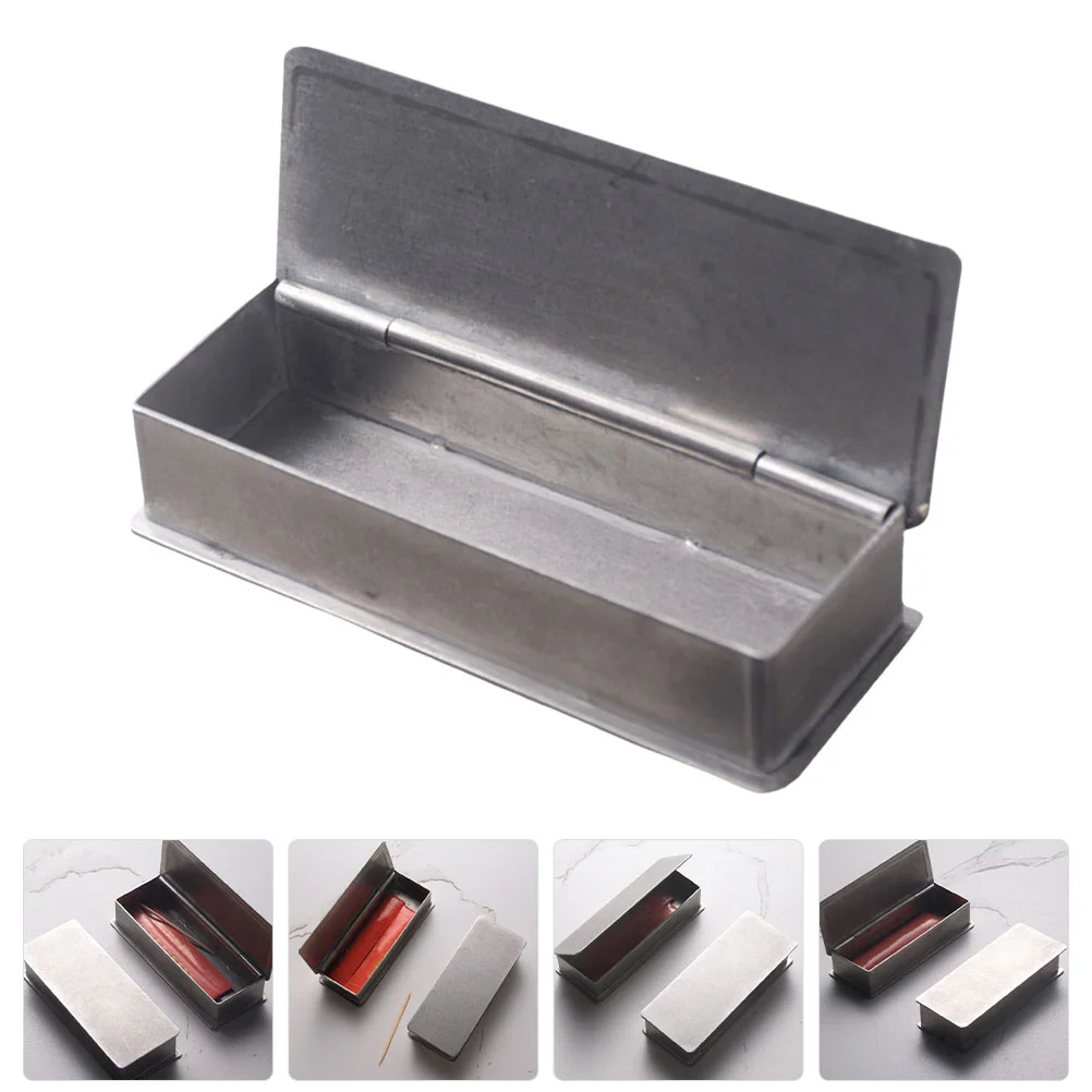 

Toothpick Holder Stainless Dispenser Toothpicks Steel Storage Box Forpick Vintage Case Portable Metal