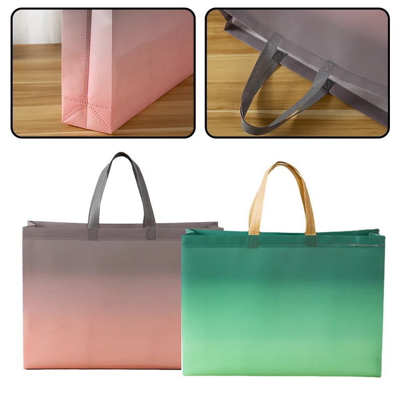 

Shopping Bag Eco Grocery Bag Reusable Eco Foldable Shopping Bags Non-woven Fabric Waterproof Storage Film Coated Takeaway Bag