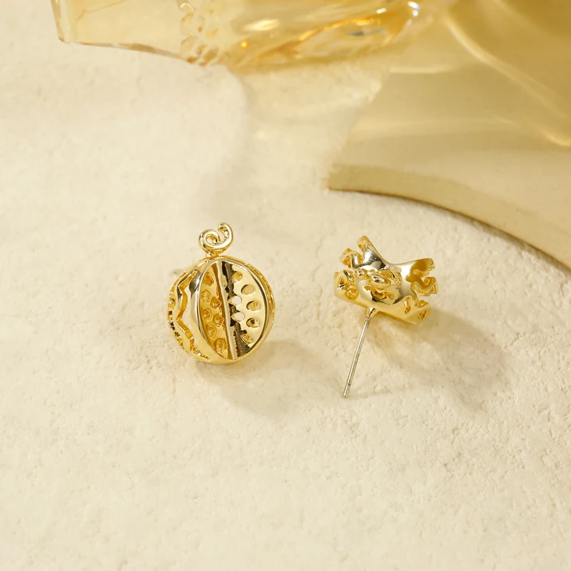 Новые золотые серьги-гвоздики Badu в форме арбуза модные женские мини-серьги с