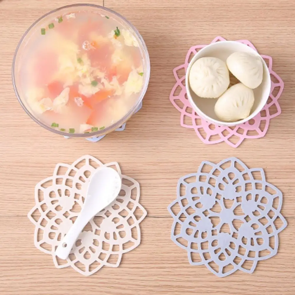 4 цвета подставка для чашки утолщенный ажурный дизайнерский коврик резиновый