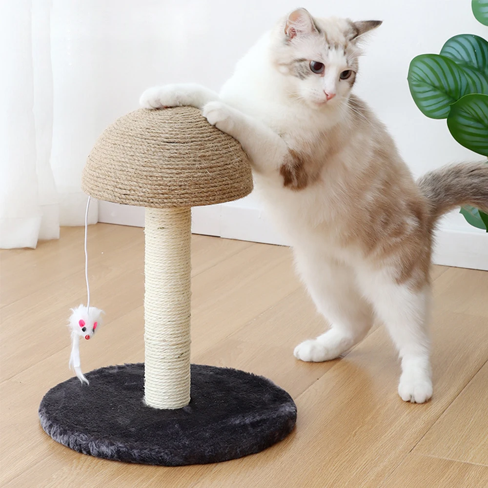 

Creative mushroom shaped cat climbing frame cat climbing column with mouse sisal cat scratching board cat toy