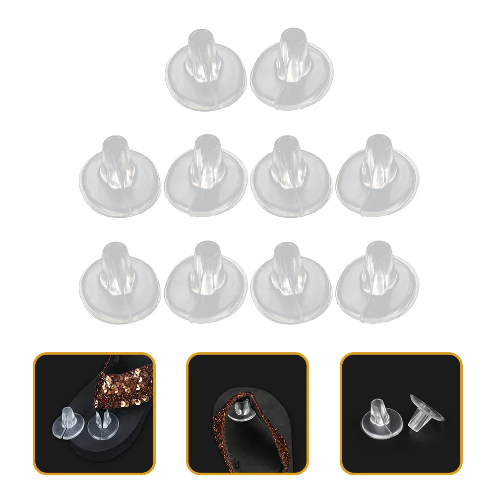 

5 Pairs Non-slip Front Pad Clear Sandals Oval Slipper Mat Gel Inserts