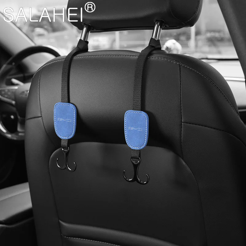 

Car Seat Back Portable Suede Leather Hooks For BYD Atto 3 Act 3 Tang F3 E6 Yuan Song Plus EV F0 DOLPHIN Auto Hanging Accessories