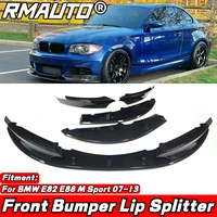 e82 front splitter carbon fiber 4pcs set front bumper splitter spoiler lip diffuser for bmw 1 series e82 e88 m sport 2007 2013