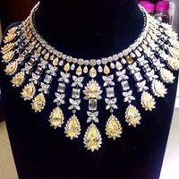 soramoore famous brand 4pcs yellow luxury african jewelry set for women wedding party zircon crystal dubai bridal jewelry set