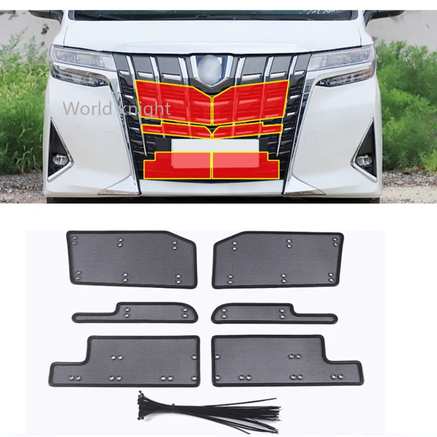 

Car Accessory Front Grille Insert Net Anti-insect Dust Garbage Proof Stainless Cover For Toyota Alphard AH30 2019 2020 2021