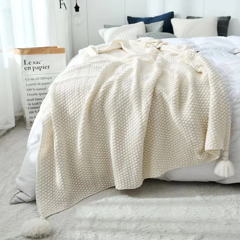 

Nordic Style Knitted Blankets Throw Blanket For Sofa Bed Cover Office Air Conditioning Leisure Nap Blanket Tapestry Shawl