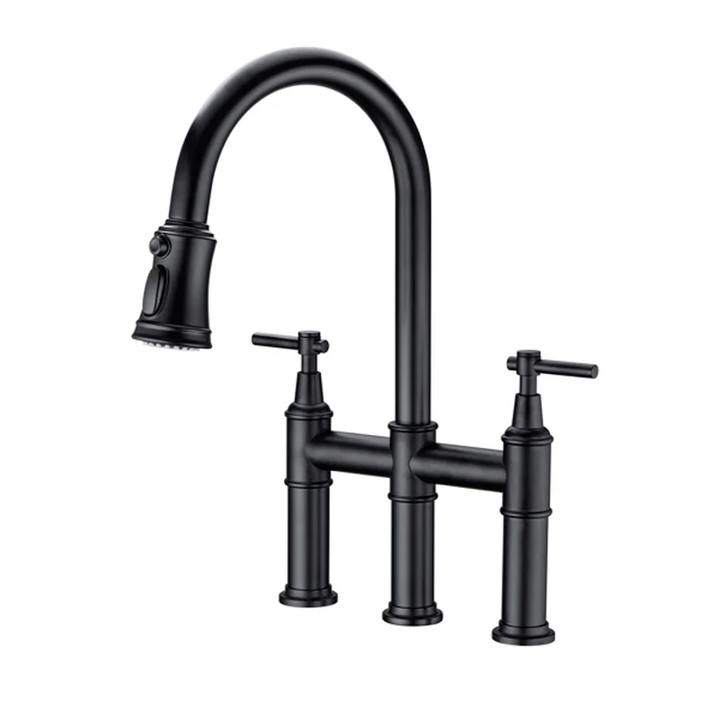 

Pull Down Double Handle Kitchen Faucet