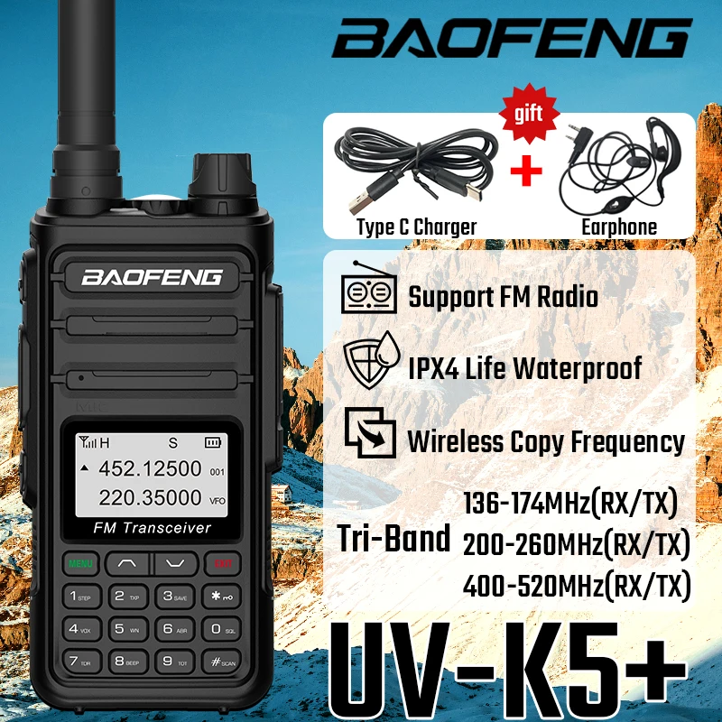 Baofeng Uvk5 Walkie Talkie Radio A Lunga Distanza Fm Stazione Esterna Professionale Ricetrasmettitore Hf Portatile Radio Ham Bidirezionale Bf-K5 +