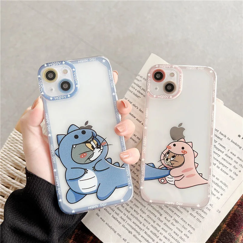

Jerry Tom Cat Cartoon Phone Cases For iPhone 13 12 11 Pro Max Mini XR XS MAX 8 X 7 SE 2022 Fashion Shockproof Soft Shell
