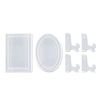 resin mold for photo frame with stand holderrectangle oval epoxy molds for resin casting diy handmade gifts