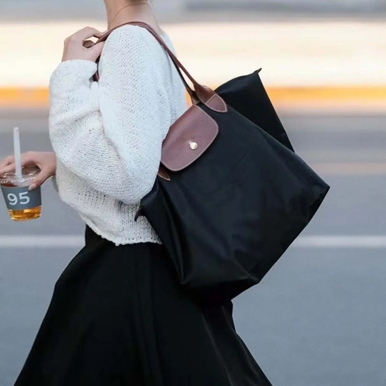 

Portable Foldable Dumpling Bun Bag Waterproof Nylon Tote Bags Classic Nylon Women's Bag Fashion Shoulder Bags Ladies Handbags