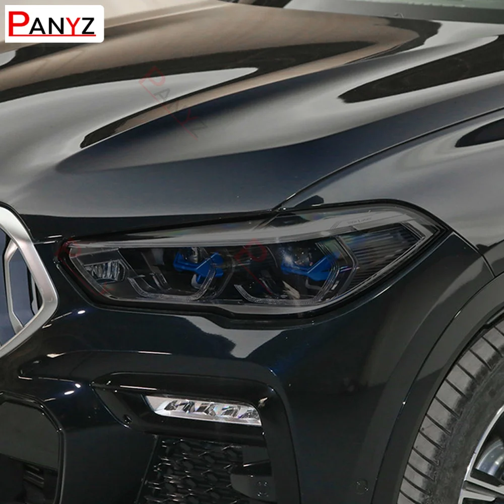 2 шт. Прозрачная Черная защитная пленка для автомобильных фар BMW X6 G06 2020