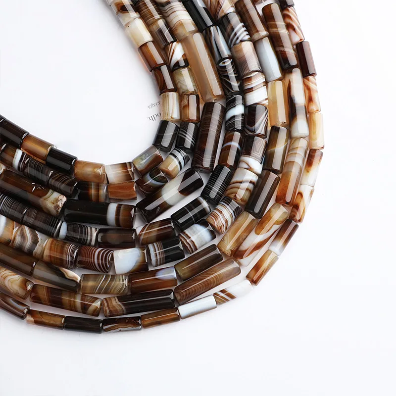 Натуральный кофейный бандаж Агаты гладкая форма колонны свободная