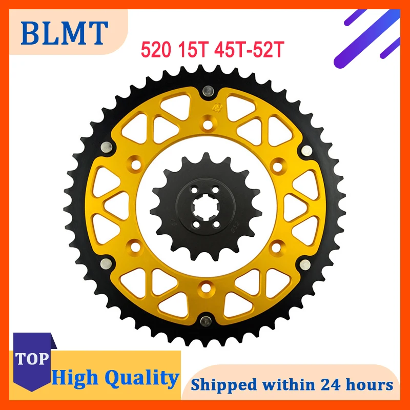 

Motorcycle 520 15T 45T 46T 47T 48T 49T 51T 52T Front & Rear Sprocket For SUZUKI TS200 R K L M N P 1989-1994 TS 200 TS200R TS200P