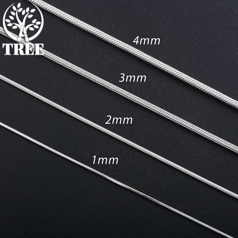 Цепочки ALITREE для мужчин из стерлингового серебра 925 пробы длиной 1 мм 2 3 змеевидные