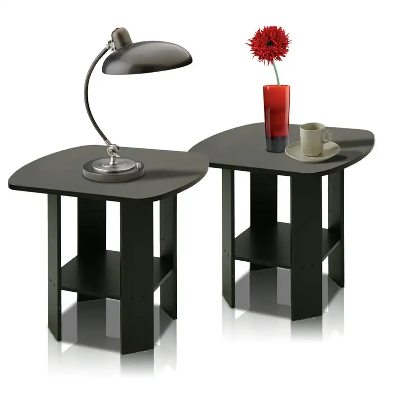 

Simple Design End/Side Table, Espresso, Set of 2