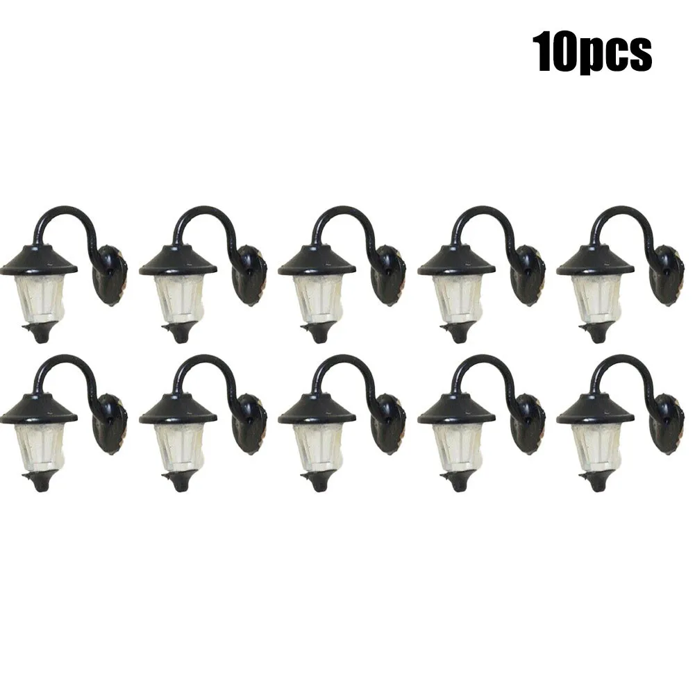 

10pcs Wall Lamps LED Street Lamps 1:87 HO Scale Lamps For H0 Houses Building Miniatures Complete Lamp Garden Decor Layout Model