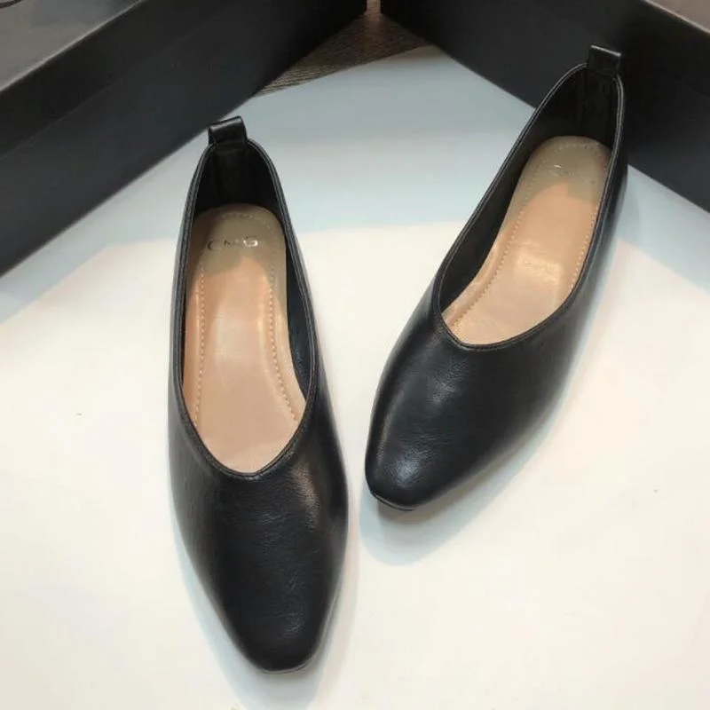 

Балетки женские с квадратным носком, офисная обувь на плоской подошве, без застежки, мягкая подошва, с закрытым носком, весна 2022