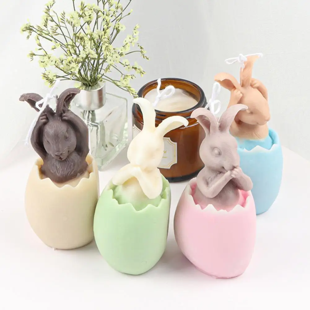

Easter Egg Bunny Aromatherapy Candle Silicone Mold Handmade Scented Candle Soap Molds DIY Crafts Wedding Home Decoration