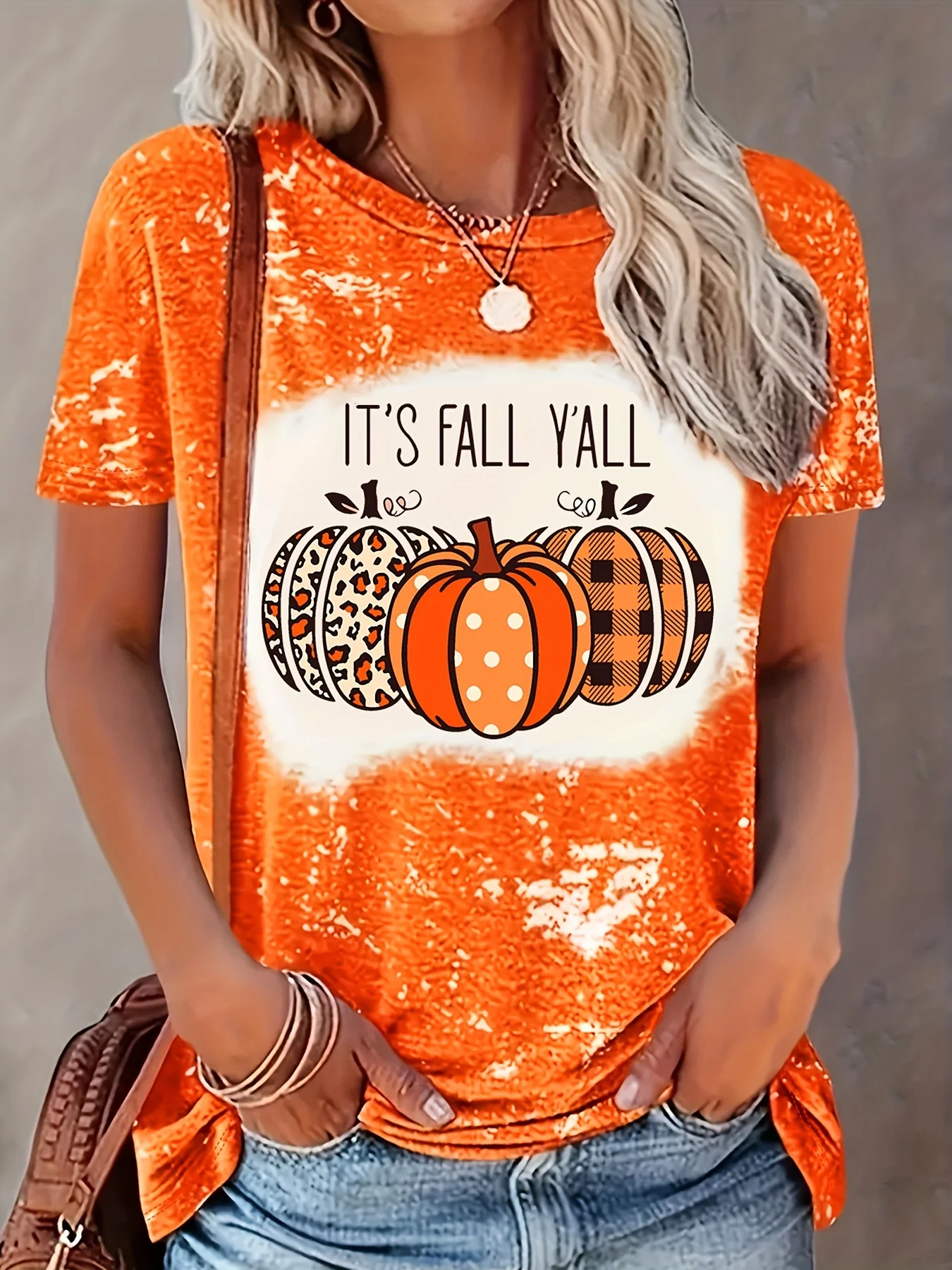 Футболка женская с принтом тыквы и призрака кроп-топ коротким рукавом модная