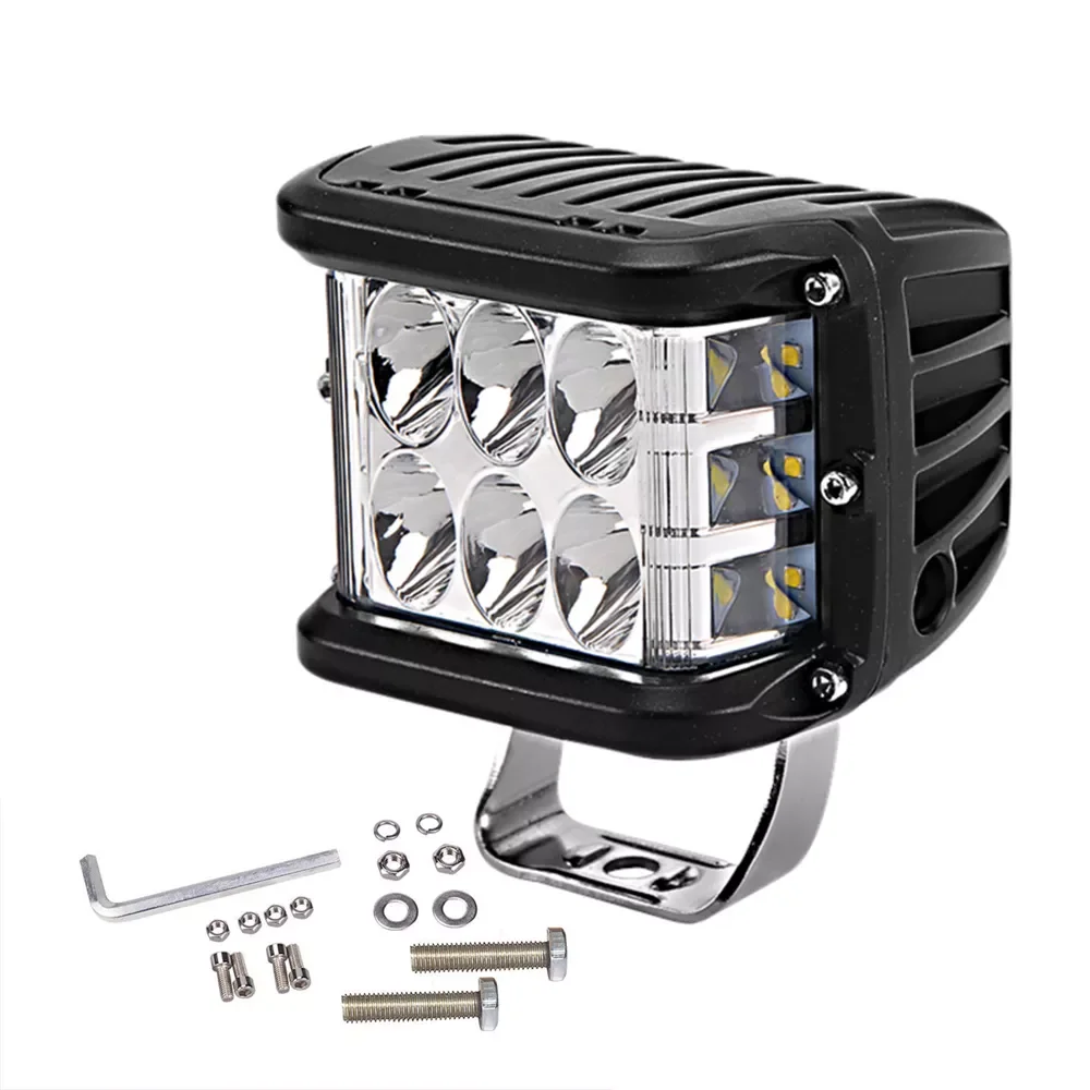 

Automobile accessories 45W LED Work Light Bar Cube Side Shooter Pod White & Amber Strobe Lamp SUV Truck High Quality Aluminum Al