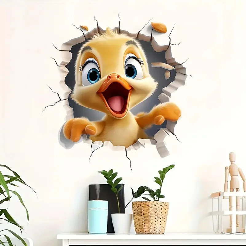 

3D наклейки на туалет с уткой, ПВХ