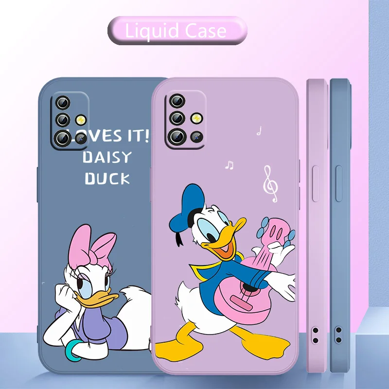 

Donald Duck who loves music Phone Case Liquid Rope For OPPO Reno 7 6 SE Z Find X5 X3 X2 Neo Lite Pro Luxury Silicone Funda Cover