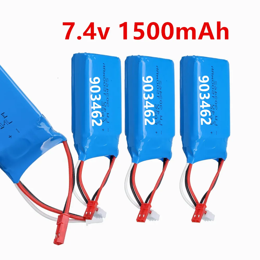 Фото Аккумулятор LiPo 7.4V 1500mAh 903462 2S для радиоуправляемых машинок Wltoys V913 L959 L969 L979 L202 K959 TY923 HJ816 HJ817 W609-7 LS-128, запчасти для радиоуправляемых игрушек №1