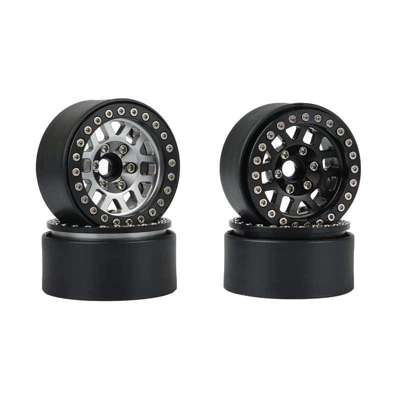 

4PCS 1.9 Metal Beadlock 12 Hole Wheel Hub Rims for 1/10 RC Crawler Axial SCX10 90046 AXI03007 Traxxas TRX4 D90