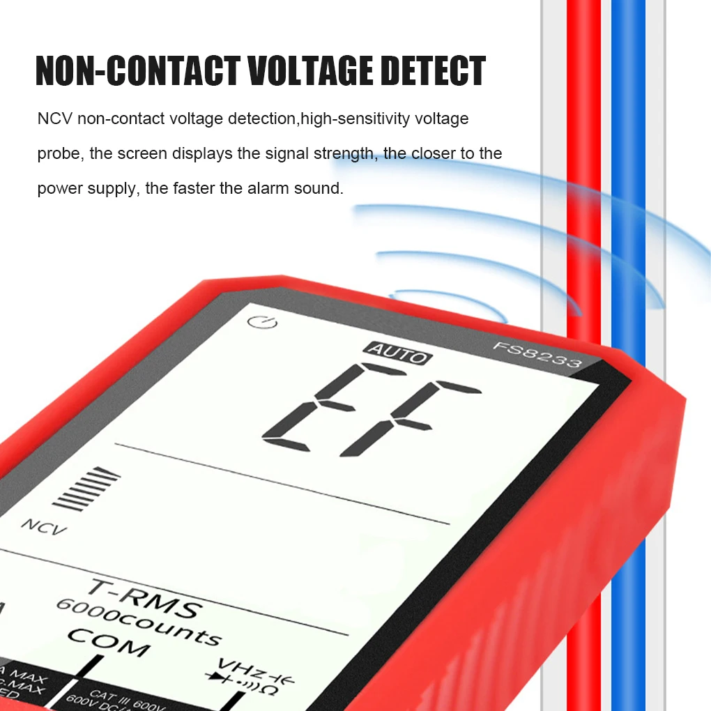 

Digital Multimeter LCD Voltage Current Tester with Backlight Electric Handheld Circuit Volt Meters for Craftsman Red