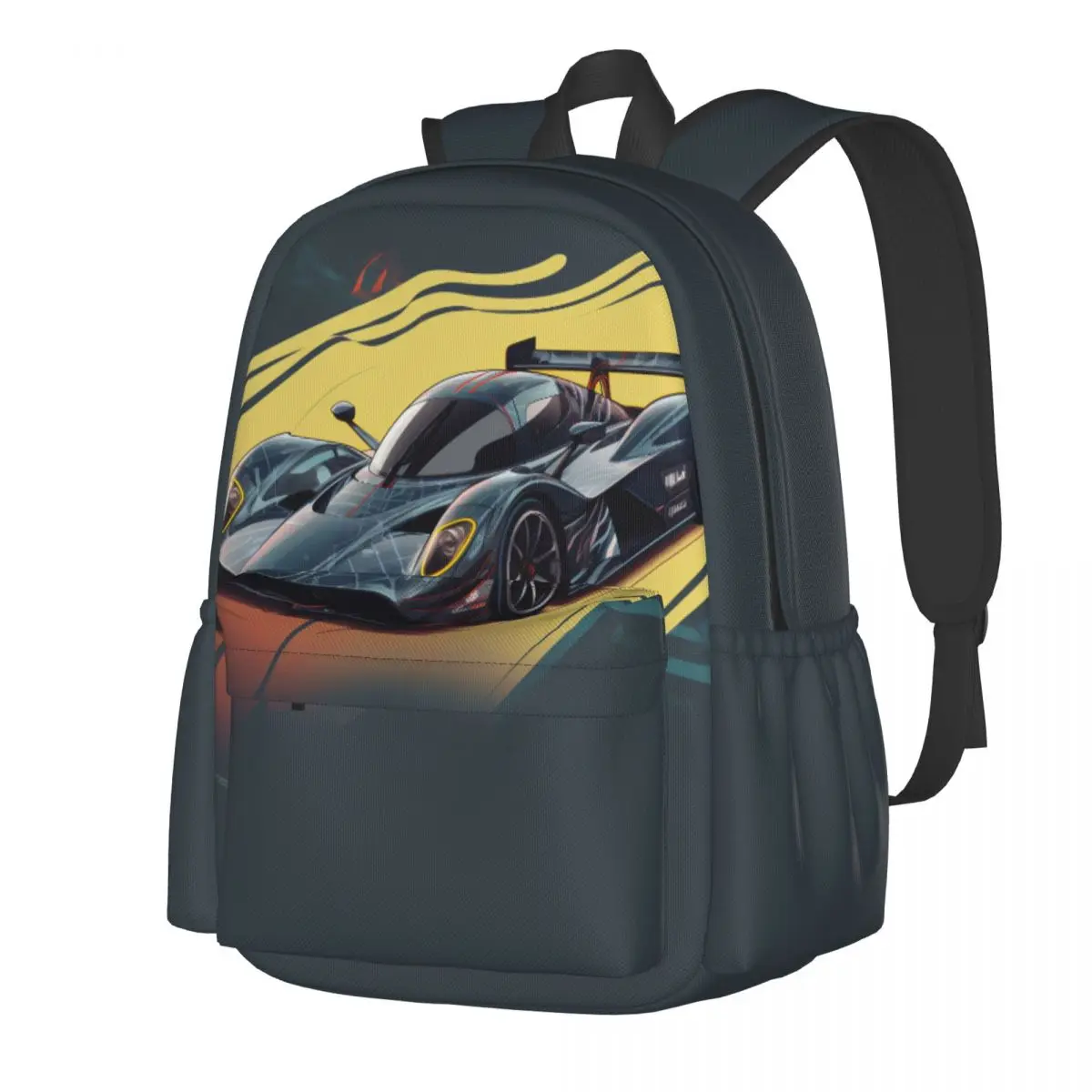 

Dazzling Sports Car Backpack Graphic Cartoon Travel Backpacks Boy Custom Pattern High School Bags Kawaii Rucksack