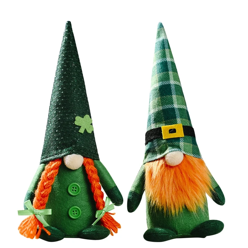 

St. Patrick's Day Gnome Decorations Irish Leprechaun Swedish Ornaments Spring Plush Gnome Scandinavian Tomte Elf Dwarf