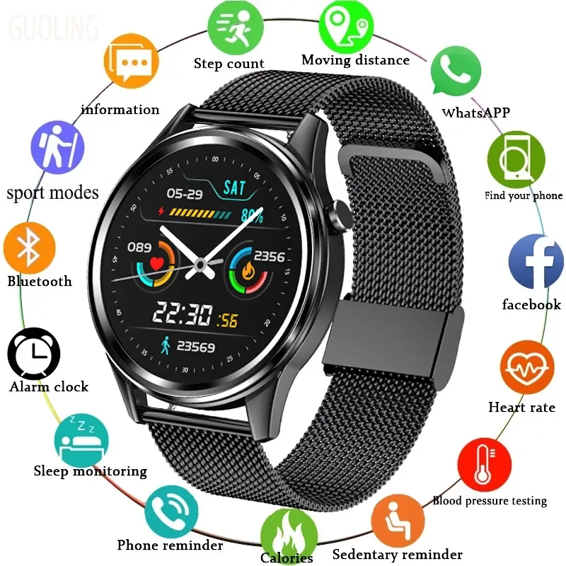 

Мужские Смарт-часы с сенсорным экраном, водонепроницаемые IP68