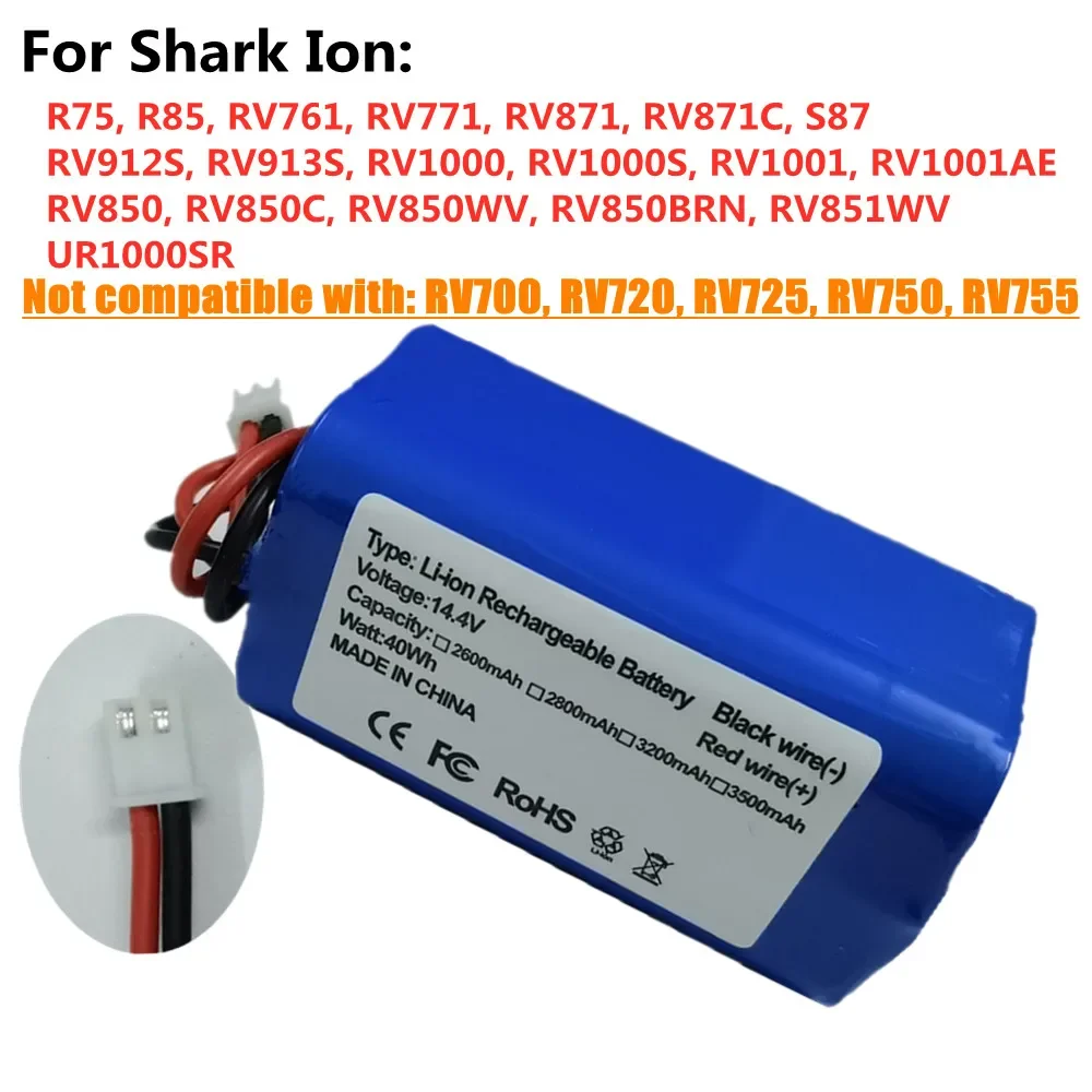 Высококачественный аккумулятор для робота-пылесоса Shark ION R75 R85 RV761 RV771 RV871C S87 RV912S