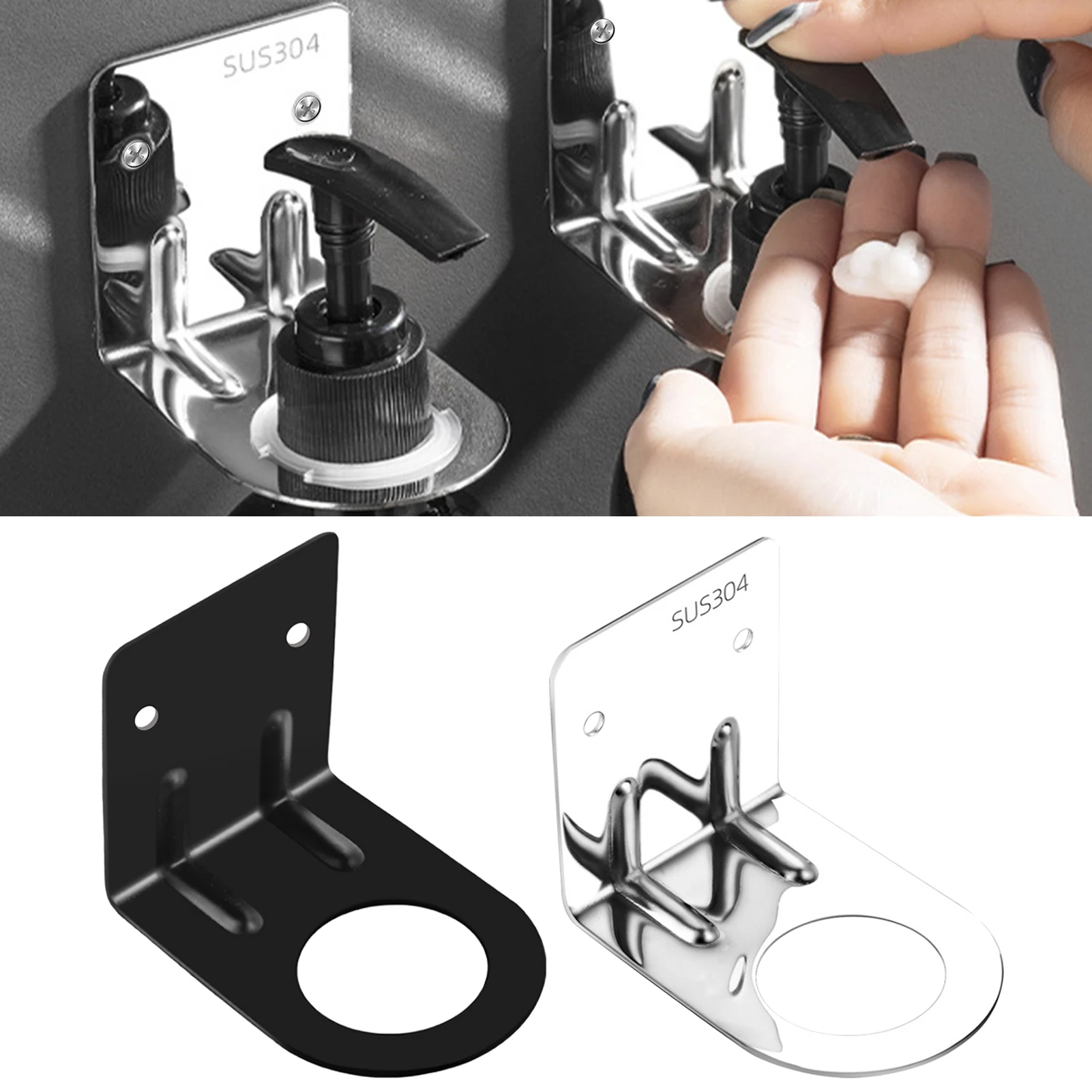 

Shower Gel Bottle Holder Wall Mounted Shower Gel Bottle Rack Hook Bracket Reusable Waterproof Stainless Steel Shampoo Holder