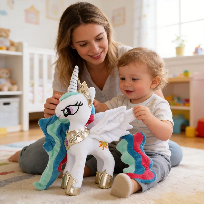 Фото Плюшевые игрушки My Little Pony, милые мягкие куклы-единороги для детей, подарок на день рождения: Принцесса Луна, Принцесса Кэданс, Королева Кризалис №1