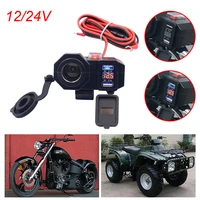 motorcycle usb charger 12v24v phone charger socket dual usb moto charger led voltmeter waterproof wholesale quick delivery