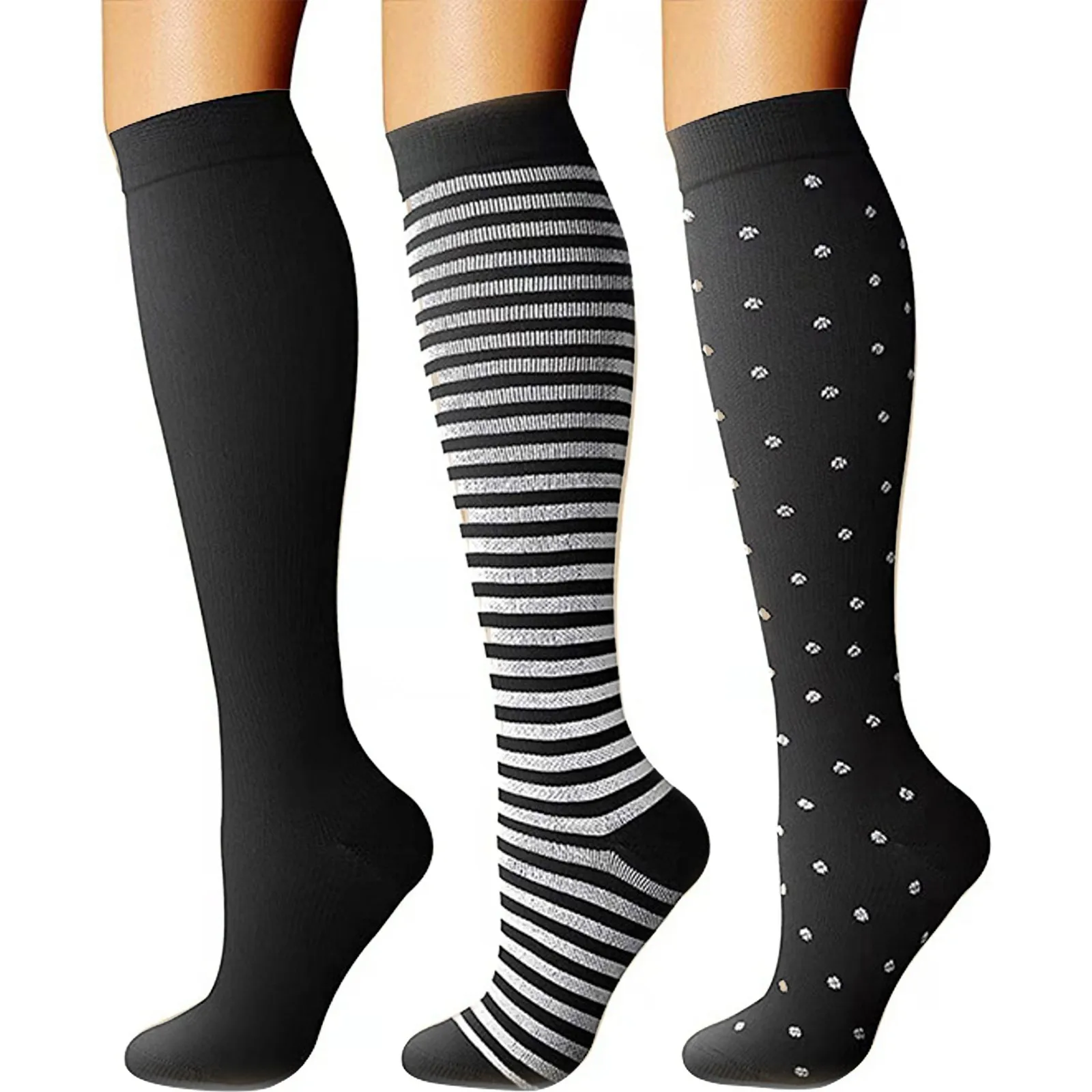 

Compression Socks For Women & Men Circulation (3 Pairs) Best Support For Athletic Running Cycling Thigh High for Thick Thighs
