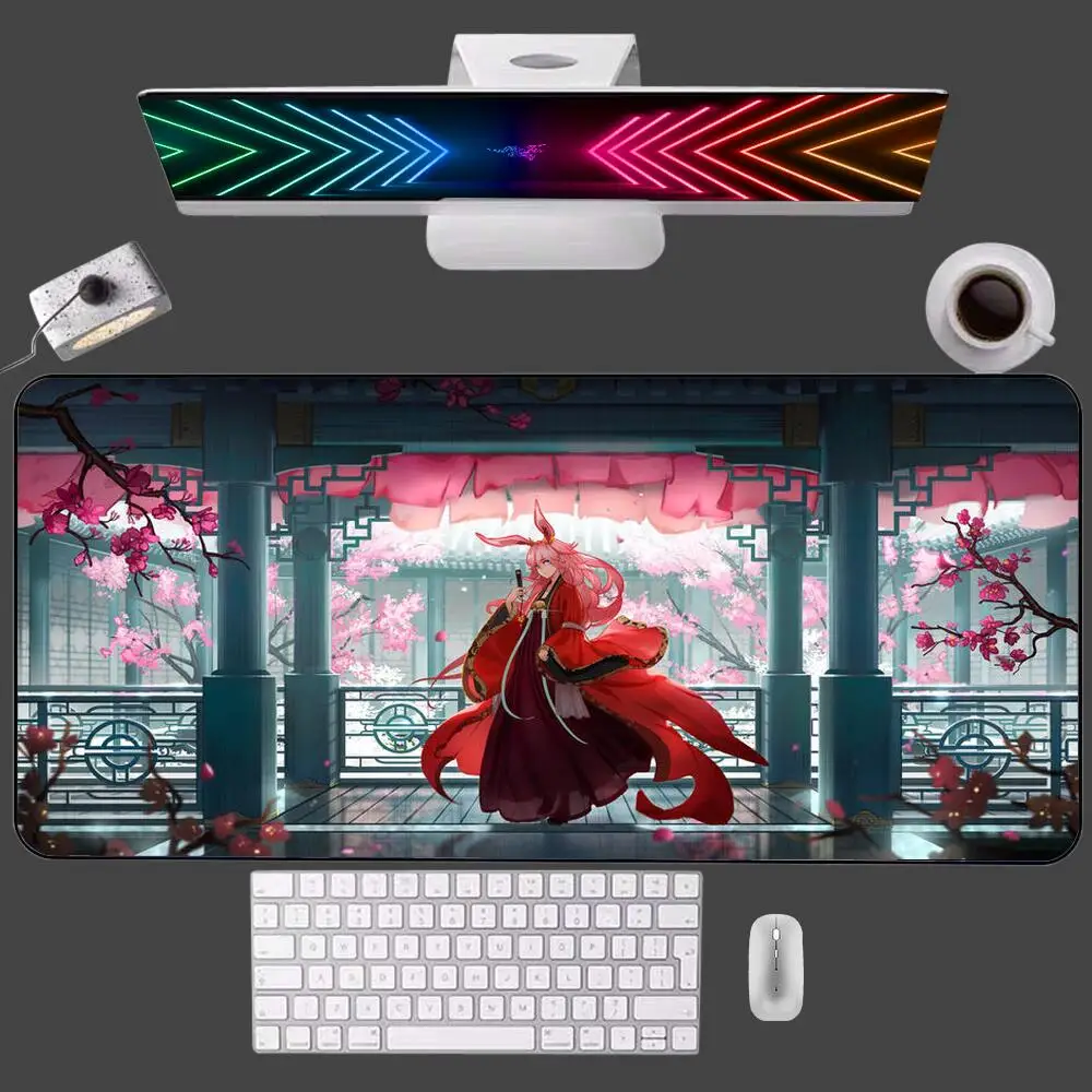Honkai Impact 3rd Anime Big Mousepad Gaming Players Speed Lock Edge Rubber Desk Mat Laptop Computer Office Mousepad Keyboard Pad